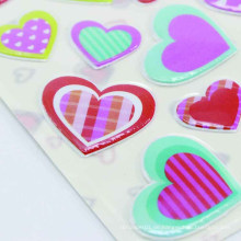 Hitze-geformtes gestempelschnittenes Drucken-Aufkleber-Herz, das dekorativen Kinder-geschwollenen Aufkleber druckt